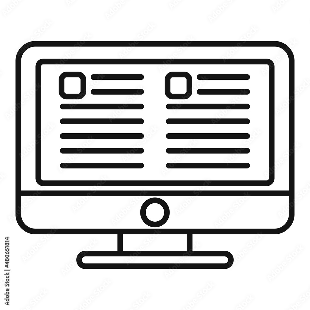 Monitor comparison icon outline vector. Scale balance Monitor comparison icon outline vector. Scale balance