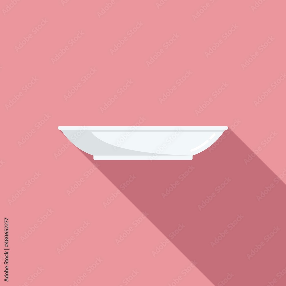 Round plate icon flat vector. Dish food Round plate icon flat vector. Dish food