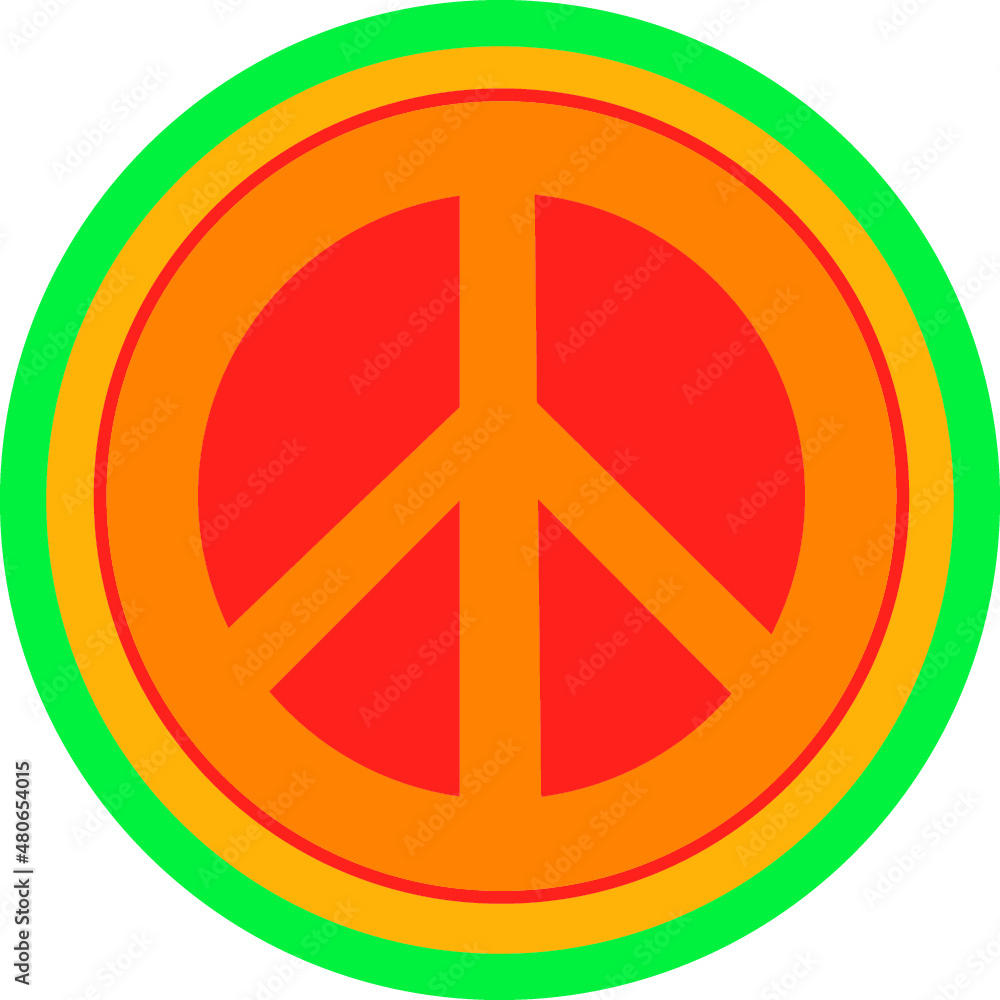 Peace symbol. Hippie groovy retro style 70s. Peace symbol. Hippie groovy retro style 70s.