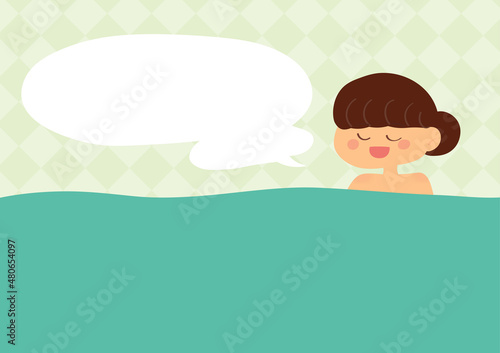 入浴する女の子のイラスト