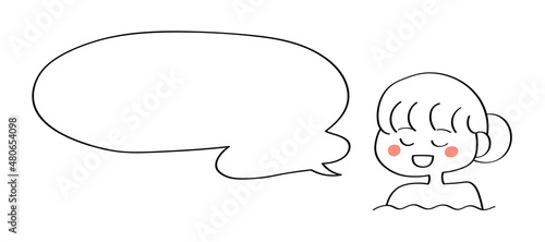 入浴する女の子のイラスト