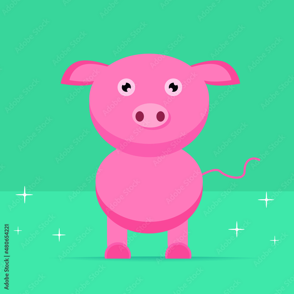 Fototapeta premium minimalist illustration animal cute collorfull