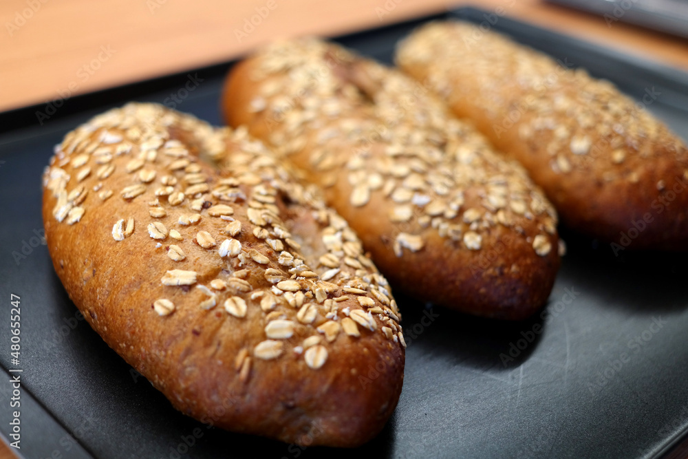Baguette made of glutinous rice and grain. Baguette made of glutinous rice and grain.