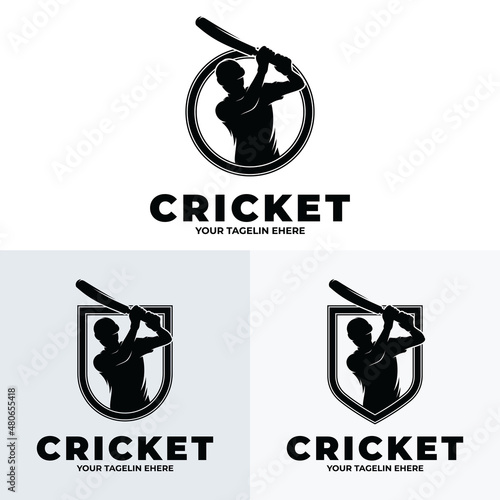 Collection of cricket player logo design