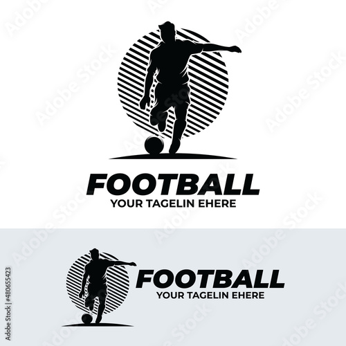 Soccer player logo design template