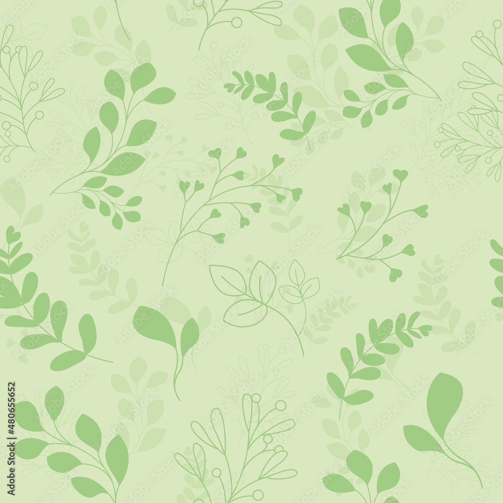 Decorative floral pattern on a green background