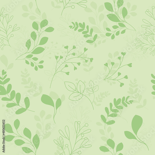 Decorative floral pattern on a green background