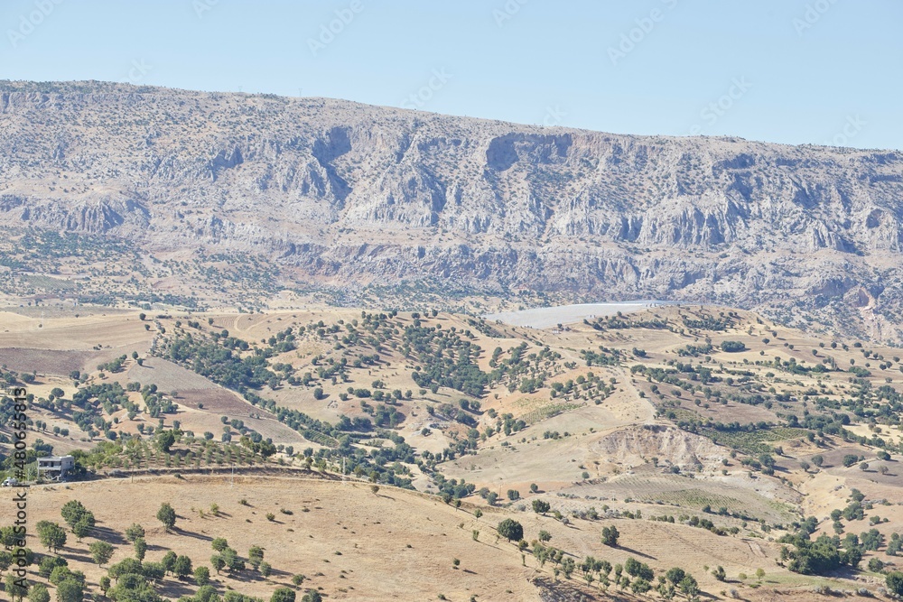 View from the ancient Karakus Tumulus in Turkey