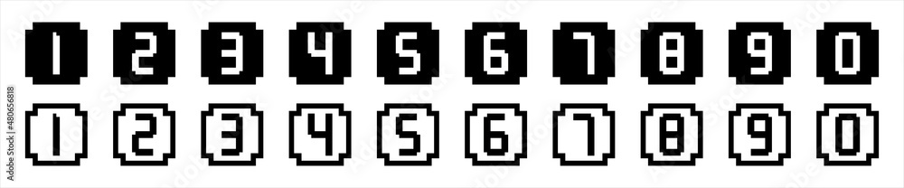 Modern numbers button point from 0 to 9. Modern numbers button point from 0 to 9.
