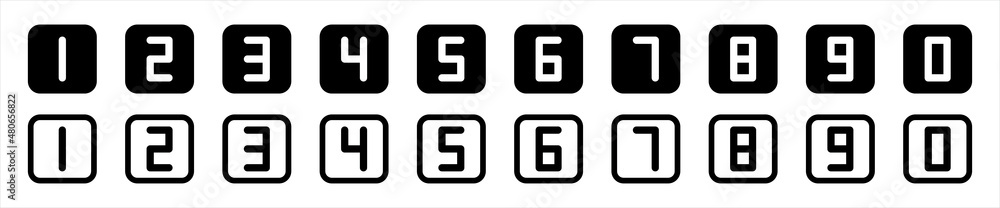 Modern numbers button point from 0 to 9. Modern numbers button point from 0 to 9.