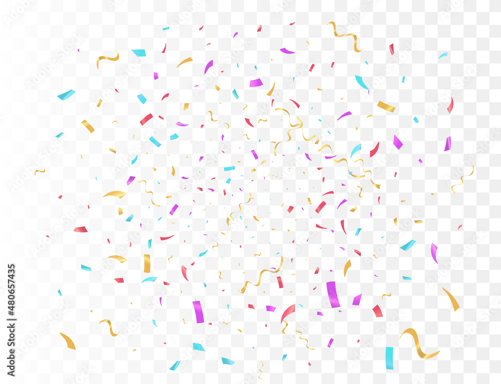 Confetti burst explosion On Transparent Background Color flying ribbons and streamers. Birthday party vector background Confetti burst explosion On Transparent Background Color flying ribbons and streamers. Birthday party vector background