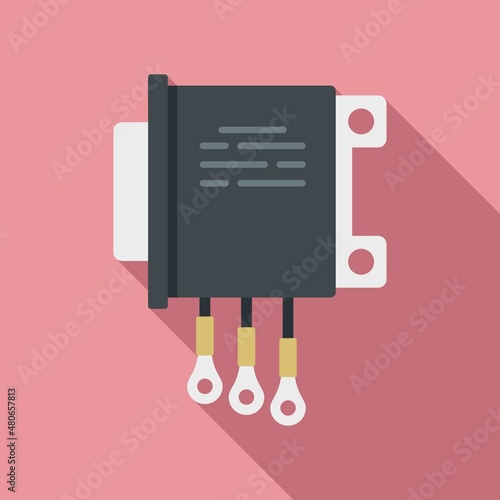 Ac voltage regulator icon flat vector. Power electric