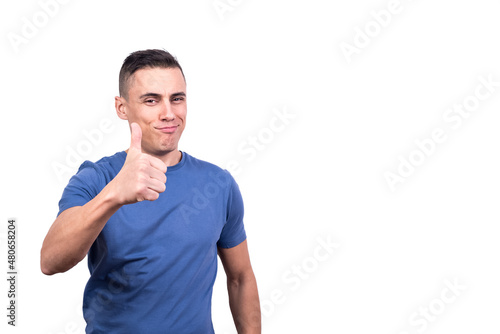 Man giving thumb up gesturing to be fine
