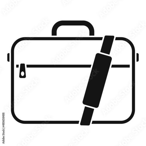 Laptop suitcase icon simple vector. Case bag
