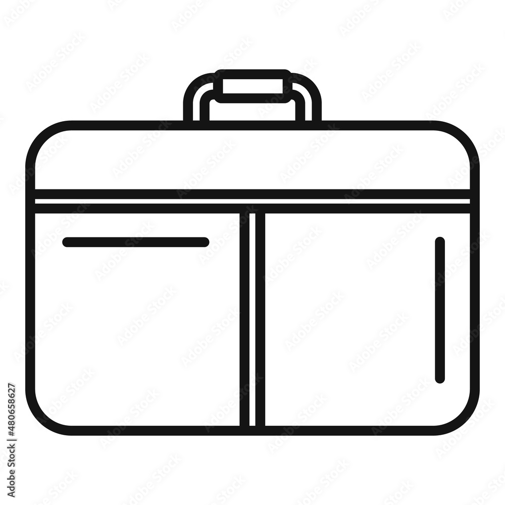 Closed laptop bag icon outline vector. Case backpack Closed laptop bag icon outline vector. Case backpack