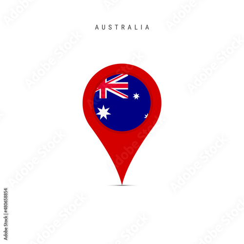 Free Download Teardrop map marker with flag of Australia. Australian flag inserted in the location map pin. Flat vector illustration isolated on white background. - GFXLoad