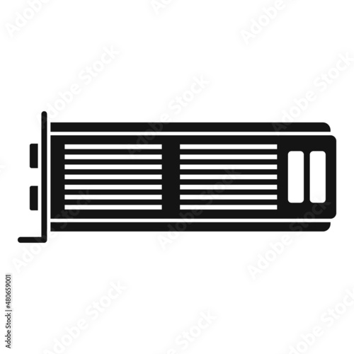 Pc video card icon simple vector. Gpu fan