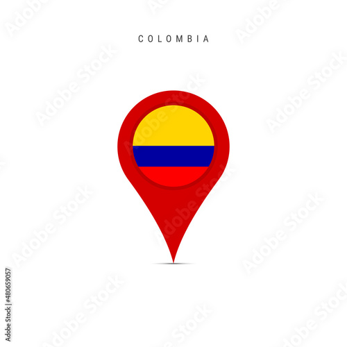 Free Download Teardrop map marker with flag of Colombia. Colombian flag inserted in the location map pin. Flat vector illustration isolated on white background. - GFXLoad