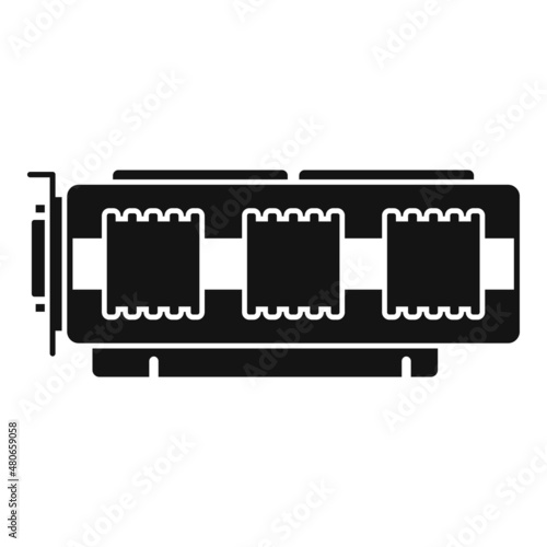 Cpu video card icon simple vector. Gpu fan