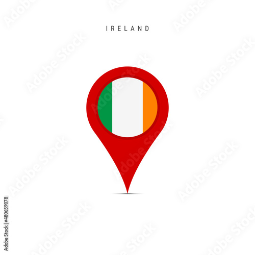 Teardrop map marker with flag of Ireland. Irish flag inserted in the location map pin. Flat vector illustration isolated on white background. Free Download Teardrop map marker with flag of Ireland. Irish flag inserted in the location map pin. Flat vector illustration isolated on white background. - GFXLoad