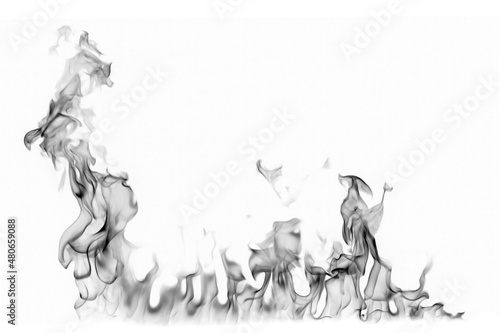 black smoke isolated on a white background
