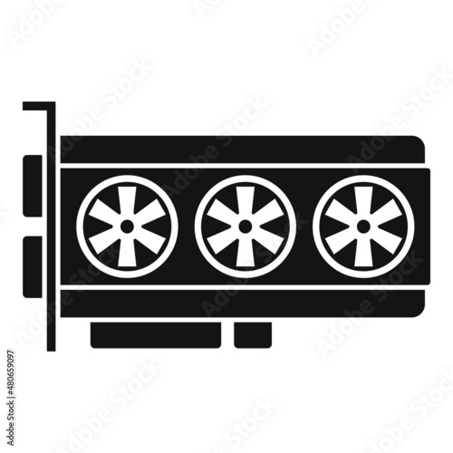 Video card chip icon simple vector. Computer gpu