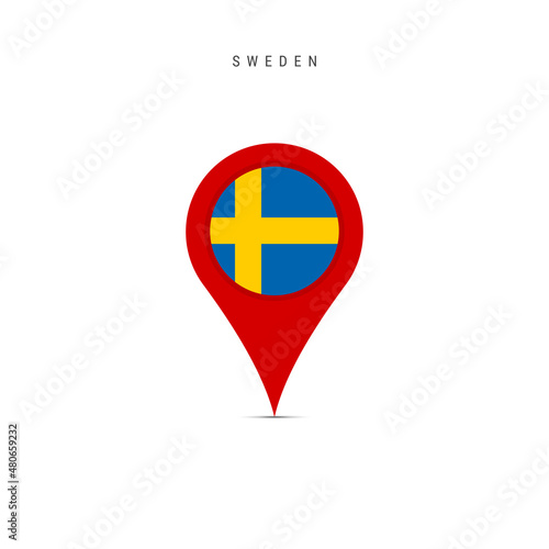 Teardrop map marker with flag of Sweden. Swedish flag inserted in the location map pin. Flat vector illustration isolated on white background. Free Download Teardrop map marker with flag of Sweden. Swedish flag inserted in the location map pin. Flat vector illustration isolated on white background. - GFXLoad