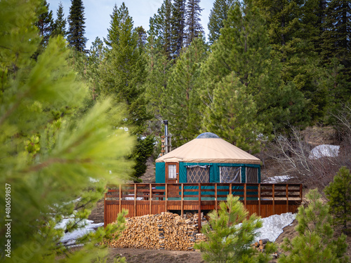 Backcountry Yurt Cabin in the Woods © Erick