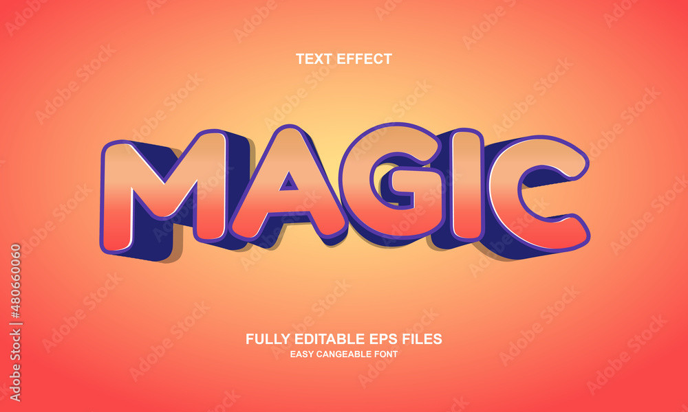 magic text effect editable