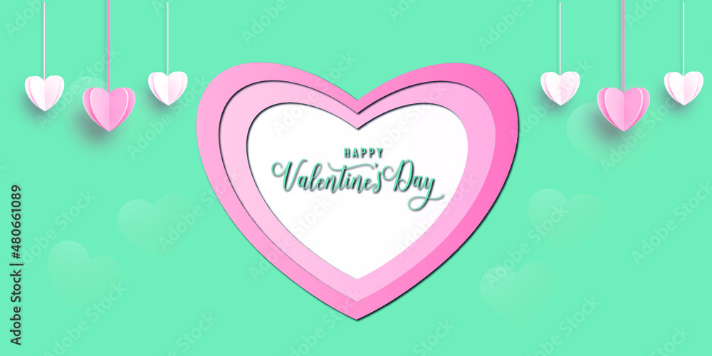 Happy Valentines day card with lovely golden hearts background