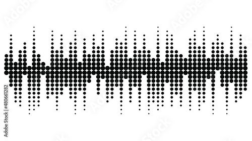 Black circles sound wave wallpaper. Black dotted graphical frequency backgrounds.