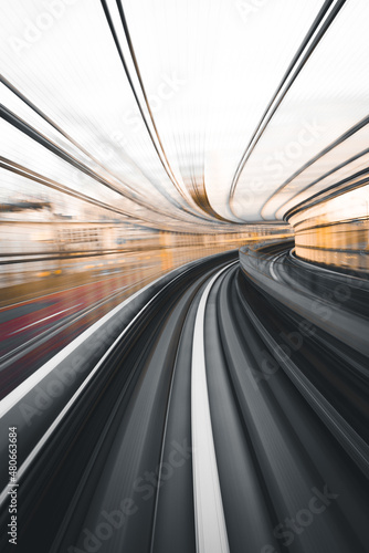 fast moving train for motion blur and time travel feel