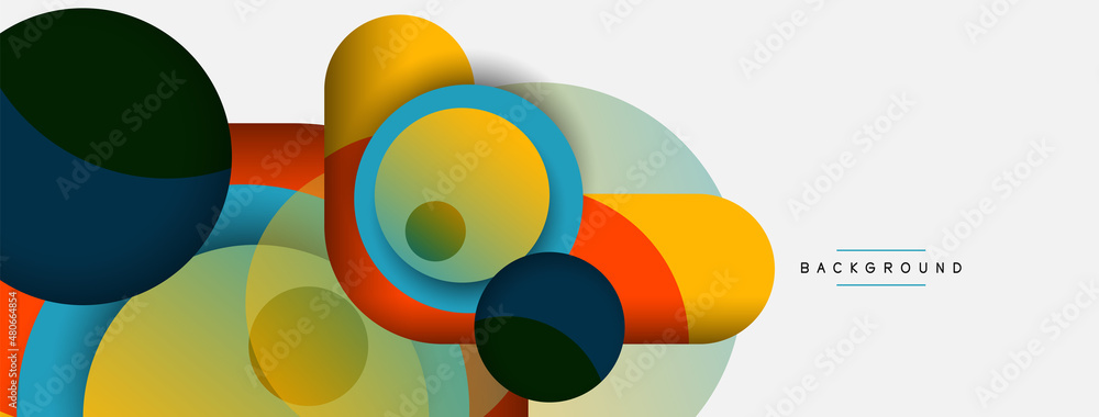 Vector round shapes circles minimal geometric background. Vector illustration for wallpaper banner background or landing page Vector round shapes circles minimal geometric background. Vector illustration for wallpaper banner background or landing page
