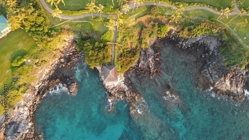 Small house overlooking the cliffs at Kapalua bay  Maui 2