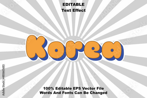 korea editable text effect design vector