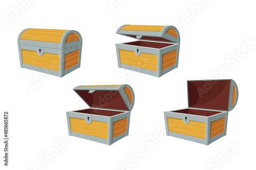 Animation set of chests for gold and treasure