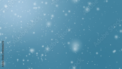 rain drops on the window. Abstract chaotic scatter with sparse glowing snow on blue background. falling snow background snowflakes in blur over blue background. background with snowflakes.