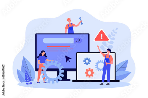 Administrators fixing computer problems