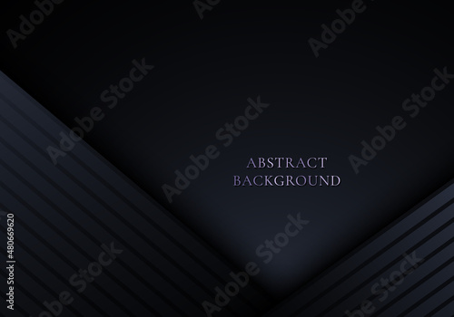 Abstract black diagonal lines stripes overlapping on dark background luxury style