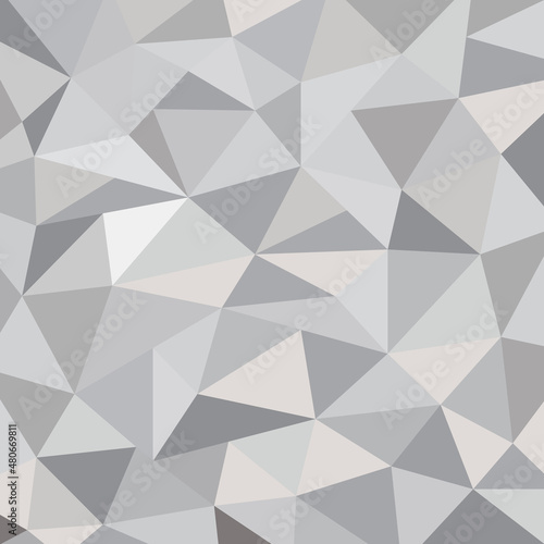 Abstract grey low polygon geometric triangles pattern background.