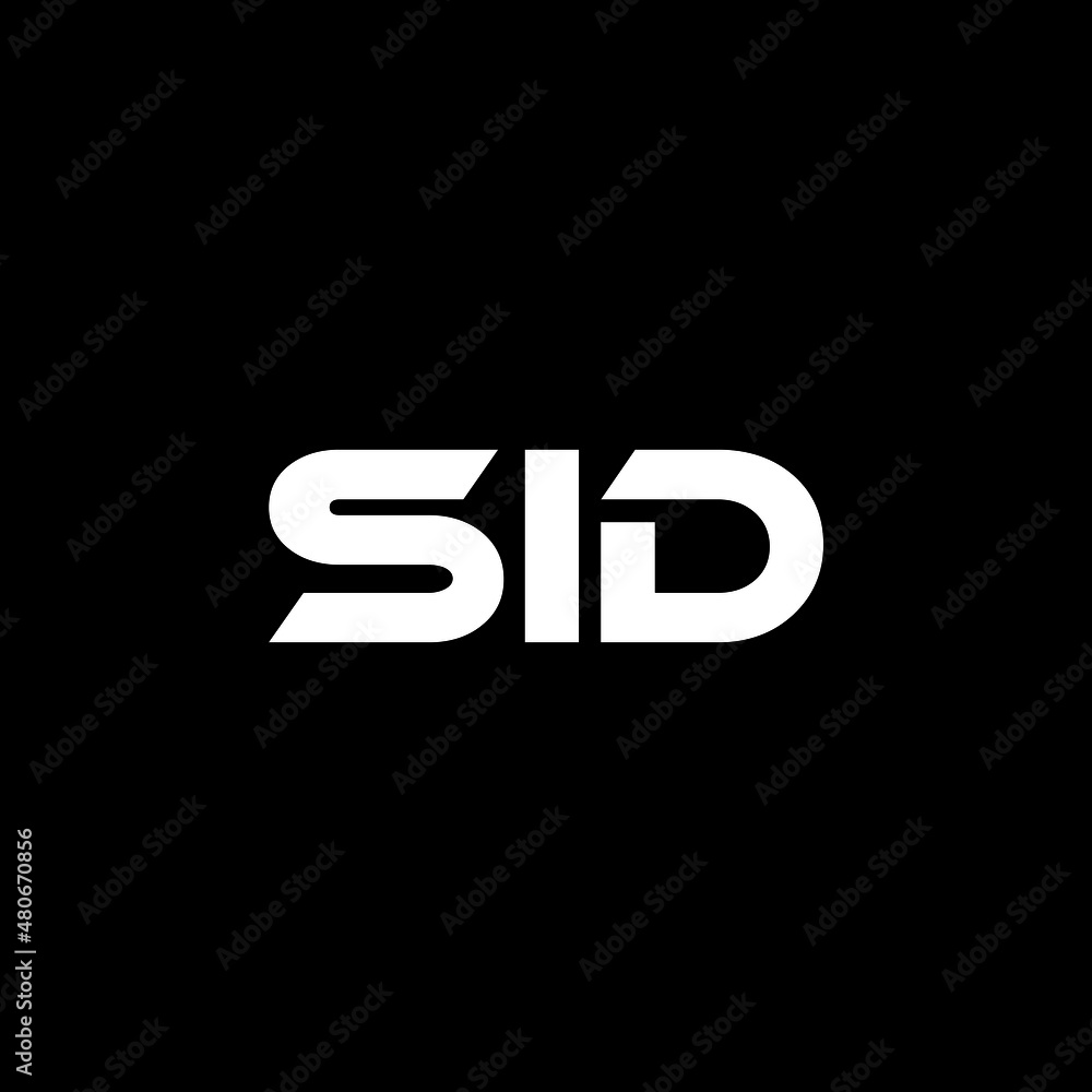 SID letter logo design with black background in illustrator, vector ...