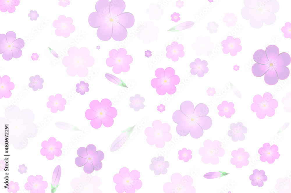 beautiful floral background with lilac flowers and on a light background