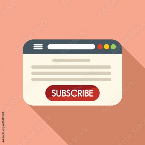 Plan subscription icon flat vector. Model service