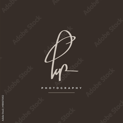 KP Initial Logo Design with Elegant Handwriting Style. KP Signature Logo or Symbol for Wedding, Fashion, Jewelry, Boutique, Botanical, Floral and Business Identity
