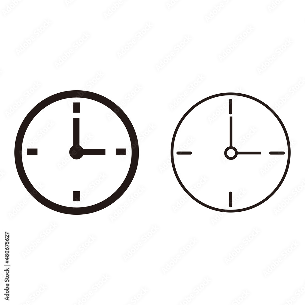 Clock icon set. Time icon vector. watch icon symbol illustration