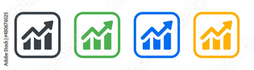 Increase data icon. Growth graph icon vector illustration.