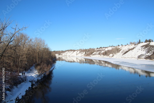 January Reflections On The River, Gold Bar Park, Edmonton, Alberta © Michael Mamoon