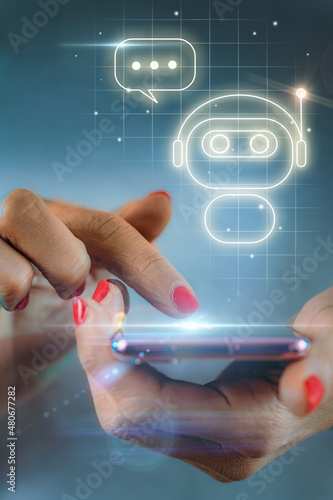 Obraz na płótnie Chatbot offers automated customer support