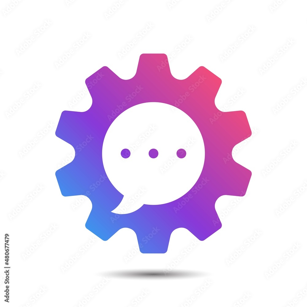 Gear chat logo icon for consulting and communication service Gear chat logo icon for consulting and communication service