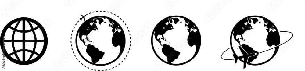 Earth icon collection. Globe. Vector Earth icon collection. Globe. Vector